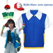 Kids Boys Pokemon Ash Ketchum Costume Cosplay Anime Outfit Fancy Dress Book Week