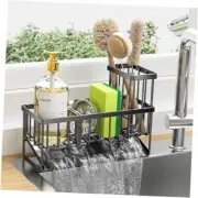 Kitchen Sink Caddy, Sponge Holder for Kitchen Sink, Kitchen Sink Black