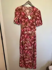 Faherty Sorrento Majorca Floral Button Down Maxi Dress NWT Womens Size Small