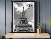 Dior Eiffel Tower 11 x 17 Art Print- Paris, Christian Dior, Luxury, Wall Decor