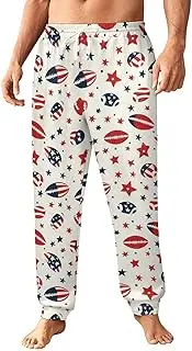 [Generic] Men's Sweatpants, Mini American Flag Football-77, Polyester Joggers, Sweatpants Jogging Pants for Workout Running