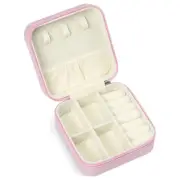 Mini estuche de viaje para joyas, caja de almacenamiento de cuero para mujeres