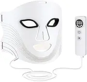 Red Light Face Cover - Beauty Device for Face with Eye Protection Pad - 4 Colors Phototherapy Device for Men, Adults, Friends, Beautician