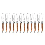12x Laguiole Etiquette 11.5cm Stainless Steel Pate Knife Cutlery Utensil Wooden