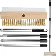 Pizza Oven Brush, Pizza Stone Cleaning Brush With Scraper, Grill Scraper Scrubber, Ergonomic Design, Efficient Grill Cleaning, 950g, For Garden Parties, Food Trucks & Catering Events