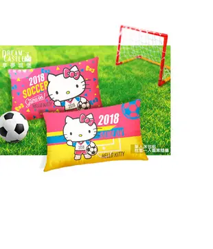 【享夢城堡】單人床包枕套二件組3.5x6.2-HELLO KITTY 2018世足-粉.紅 (6.4折)