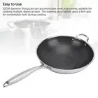 Wok Pan 304 Stainless Steel Stir Fry Wok Round Non Stick Honeycomb Skillet Deep