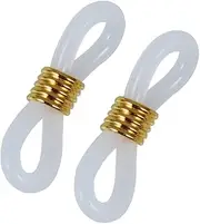 [DECORNIJIA] 100Pcs Adjustable Non Slip Silicone Ring for Eyeglass Chains DIY Glasses Accessories Durable and Wearproof Spring Buckle Golden for Customizing Your Eyewear