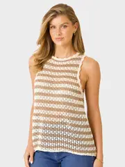 Womens Lurex Crochet Tank