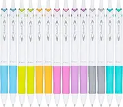 PILOT Acroball PureWhite Advanced Ink Refillable & Retractable Ball Point Pens with Assorted Accents, Fine Point, Black Ink, 14-Pack (14691)