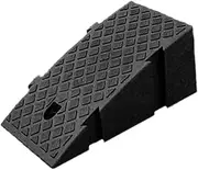 Curb Ramp Rubber Threshold Ramp Step Ramp Car Ramp Entry Ramp Portable Ramp - for Cars, Wheelchairs, Scooters, Lawn Mowers (Black/Yellow, 25x40x16cm)(Color:Black)