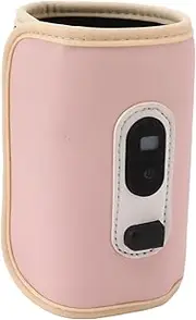 USB Digital Display Baby Milk Bottle Warmer 5 Speeds Portable Heat Keeper Breastmilk Water (Roseate)