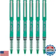 Pilot Precise V5 Roller Ball Stick Pens, 0.5mm, Extra Fine, Green Ink, 6-Coun
