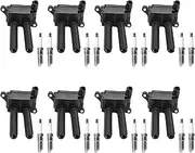 8PCS Ignition Coil & 16PCS Spark Plug Compatible For Dodge Charger Durango Chrysler 300 5.7L V8 UF504, 56029129AA