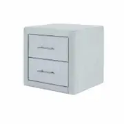 Angela Grey Velvet Fabric Bedside Table