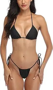 [SHERRYLO] Thong Bikini Swimsuit for Women Brazilian Bottom Triangle Bikinis Top Bathing Suit