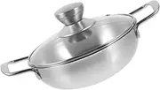 HONMEET Mini Outdoor Hot Pot Portable Pot Double Handles Stainless Steel Cooking Wok Kitchen Accessory Reusable