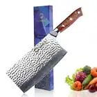 7in Chinese Cleaver Knife Extra Sharp Damascus Steel Chef Cutting Knife Kitchen