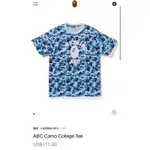 23 A BATHING APE® MEN ABC CAMO COLLEGE TEE 潮流 滿版 迷彩 紅狼 藍狼 綠郎