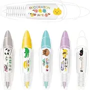 Press Type Decorative Pens for Kids,Pretty Pens for Women with Animal Design - Tools Supplies, Paint Markers Aesthetic Correction Tape for Teachers Kids Students College School