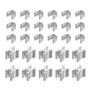 30Set Zipper Slider Retainers, Bottom Stops & Top Stoppers, Silver Tone