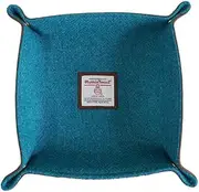 [TAILORMAP] Harris Tweed Wool Valet Tray - Handcrafted Desk Organizer with Brass Snaps,Versatile Storage for Keys, Coin, Jewelry, and More
