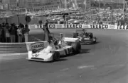 James Hunt Hesketh 308 Ford leads Hans Joachim Stuck March 741 Ford Old Photo