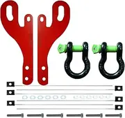 5T Recovery Gear Tow Points Kit Red with 2 x D Ring Bow Shackle 4.75T for Toyota FJ Cruiser and Landcruiser Prado 150