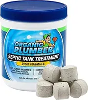 Organic Plumber Septic Tank Treatment & CleanerTablets, Easy Drop & Flush Down the Toilet Drain, Fast Acting & Heavy Duty Defense with Natural Bacteria & Enzymes, 1 Year Supply