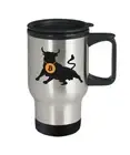 Bitcoin Bull Travel Mug BTC Coffee Cup Cryptocurrency Free Market Crypto Trades