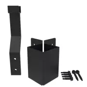 Veranda Railing Kit Outside Mount Corner Bracket 2.5" Aluminum in Matte Black