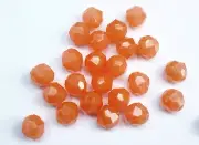 Glow Round Faceted Beads 200pcs 6mm - Deep Drop Rigs Fishing Beads - Orange