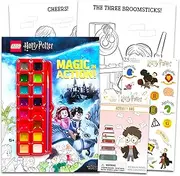 Lego Harry Potter Coloring Book Set - Bundle of Lego Harry Potter Coloring Pages, Activities, Games Plus Watercolor Paint, Stickers, More