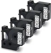 UNOKA Compatible with Dymo D1 45010 Black on Clear Label Tape Refills S0720500, 1/2 Inch x 23 Ft(12mm x 7m) for LabelManager 160 280 220P 450 360D 210D Label Maker, 4 Pack