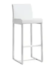 TOV Furniture Set of 2 Denmark White Steel Barstools