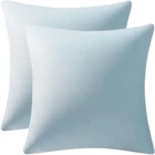Throw Pillow Cases 18X18 Light-Blue: 2 Pack Cozy Soft Velvet Square Decorative P