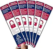6 Pack Lockdown Magnetic Strips Door Security Devices Thin Magnetic Strips School Office Emergency Easy Quick Lock Door Latch (6, White Text Version)