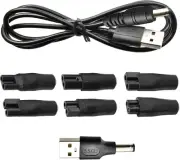 GDWD 5V USB Shaver Charger for Shaver, 7 Plug Multifunctional Power Supply Re...