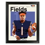 Justin Fields Sports Art Framed Photo by Thomas Maxwell