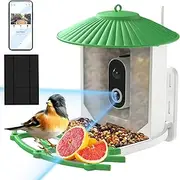 ASRJKIE Smart Bird Feeder with Camera, 2K High-Definition AI Recognition BirdHouses with Solar Powered, Live View and Instant Notifications, Auto Capture Bird Videos & Motion Detection, Ideal Gift