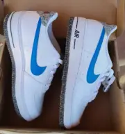 NEW Nike Air Force 1 LV8 (GS) White Blue Mint DR3098 100 7Y = 8.5 WOMENS W/box