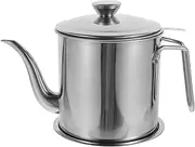 MOLUCKFU Sturdy Stainless Steel Grease Holder Kitchen Oil Storage Pot Oil Strainer Fine Mesh Filter Canister