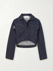 [AZ FACTORY] AZ FACTORY - + Lutz Huelle Cropped Denim Jacket - Dark denim - FR 42 FR 42 Blue