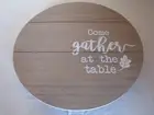 Robert Stanley 15" Round Wood Tabletop Lazy Susan -Come Gather at the Table-