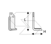 20 X Zappette Hoes Sq Cutter Male a-E H115 L190 Plate 60x6 Hole Wheelbase 44