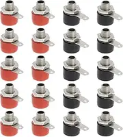 EMSea 20Pcs 4mm Banana Socket Banana Binding Terminal Jack 4mm Banana Panel Socket Mini Banana Adapters for Speaker Wire Home Theater Audio/Video Receiver, Amplifiers(Mixed Color)