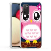 (Pink Owl)ShockProof TPU phone case cover(Clear)for Samsung Galaxy A02S