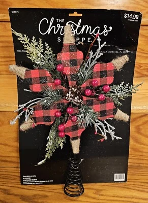 The Christmas Shoppe Tree Topper 10.25x15.75" NEW Rustic Star