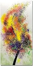 Framed Oil Painting,Hand Painted Modern Abstract Textured Big Wall Paintings,Can be Hung Home Decoration Large Canvas Wall Art,Colorful Tree (80 x 40 cm)