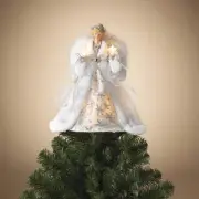 2616500 Lighted Silver Angel Tree Topper 14" H